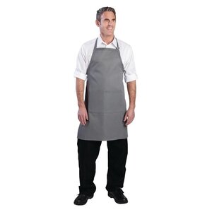 CHRselect Tablier Bavette Chef Works + Tour De Cou Réglable + Double Poche - 860(L)x610(l)mm - Gris