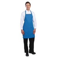 Tablier Bavette Chef Works + Tour De Cou Réglable + Double Poche - 860(L)x610(l)mm - Bleu