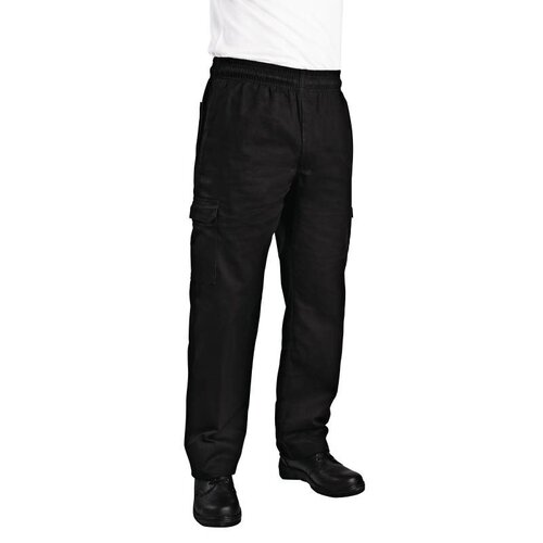 CHRselect Pantalon Cargo Slim Noir - Chef Works - Unisexe - Disponibles En 6 Tailles