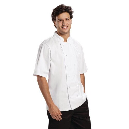 CHRselect Veste Blanche à Manches Courtes - Boston - Unisexe - Disponibles En 6 Tailles