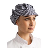 Charlotte à Visière Dames - à Carreaux Bleus/Blancs - Taille Unique