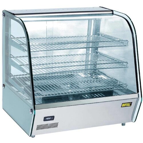 Buffalo Vitrine Chauffante Inox | 3 Étagères | Fenêtres Coulissantes | 120 Litres | 680x570x670(h)mm Buffalo Vitrine Chauffante Inox | 3 Étagères | Fenêtres Coulissantes | 120 Litres | 680x570x670(h)mm
