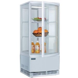 Polar Vitrine Réfrigérée Blanche | Portes Incurvées | 86 Litres | 429x425x980(h)mm