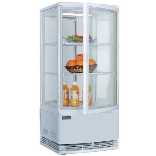 Polar Vitrine Réfrigérée Blanche | Portes Incurvées | 86 Litres | 429x425x980(h)mm
