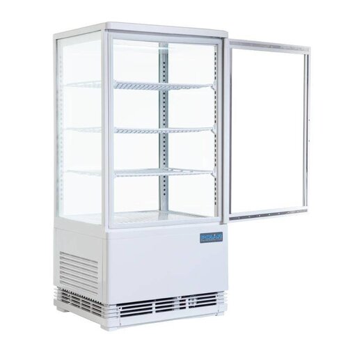 Polar Vitrine Réfrigérée Blanche | Portes Incurvées | 86 Litres | 429x425x980(h)mm