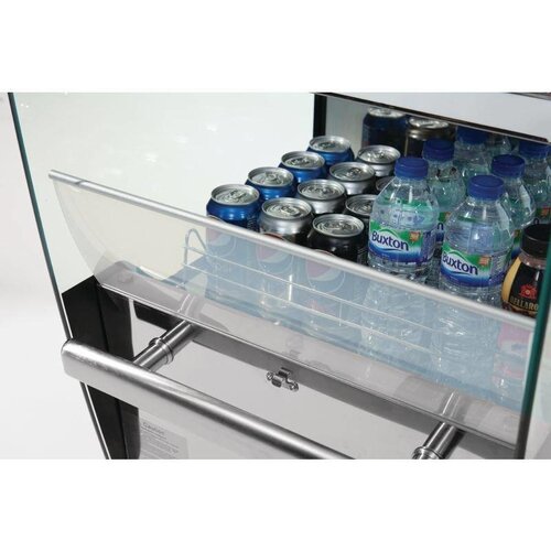 Polar Vitrine Réfrigérée 'Libre Service' Inox | 3 Étagères Réglables | 220 Litres | 494x600x1740(h)mm