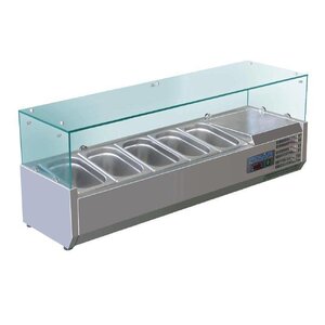 Polar Vitrine Réfrigérée Inox Pour 5x GN1/4 - 330(p)x1200(l)x435(h)mm Polar Vitrine Réfrigérée Inox Pour 5x GN1/4 - 330(p)x1200(l)x435(h)mm