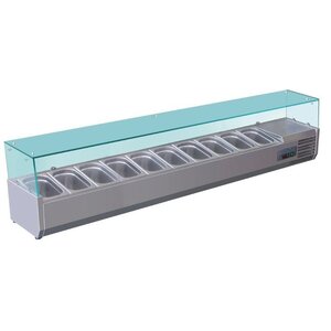 Polar Vitrine Réfrigérée Inox Pour 10x GN1/4 - 330(p)x2000(l)x435(h)mm Polar Vitrine Réfrigérée Inox Pour 10x GN1/4 - 330(p)x2000(l)x435(h)mm