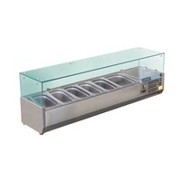 Vitrine Réfrigérée Inox Pour 5x GN1/3 Et 1x GN1/2 - 395(p)x1500(l)x435(h)mm