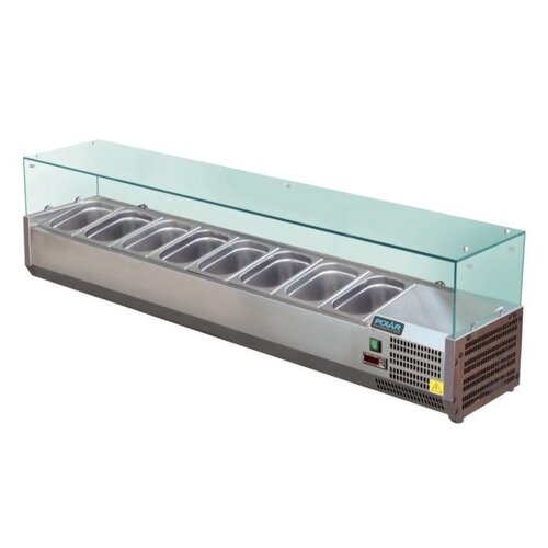Polar Vitrine Réfrigérée Inox Pour 8x GN1/3 - 395(p)x1800(l)x435(h)mm Polar Vitrine Réfrigérée Inox Pour 8x GN1/3 - 395(p)x1800(l)x435(h)mm