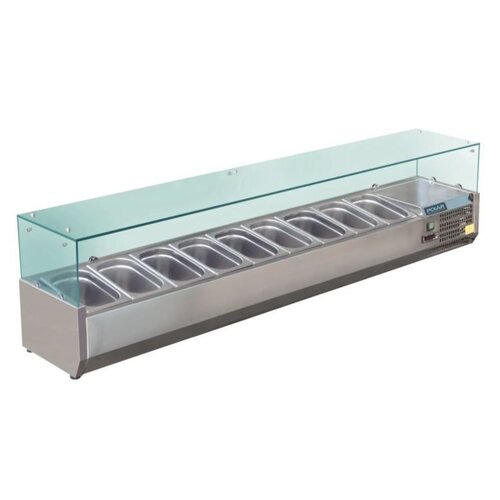 Polar Vitrine Réfrigérée Inox Pour 9x GN1/3 - 395(p)x2000(l)x435(h)mm Polar Vitrine Réfrigérée Inox Pour 9x GN1/3 - 395(p)x2000(l)x435(h)mm