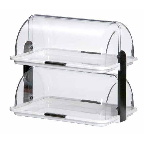 Bartscher Vitrine Buffet Double - Synthétique Blanche - Couvercle Plexiglas - 470x315x415(h)mm