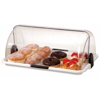 Vitrine Buffet Grande - Synthétique Blanche - Couvercle Plexiglas - 470x315x195(h)mm