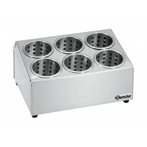 Bartscher Bac à Couverts Inox Pour 6 Récipients - 380x300x200(h)mm Bartscher Bac à Couverts Inox Pour 6 Récipients - 380x300x200(h)mm