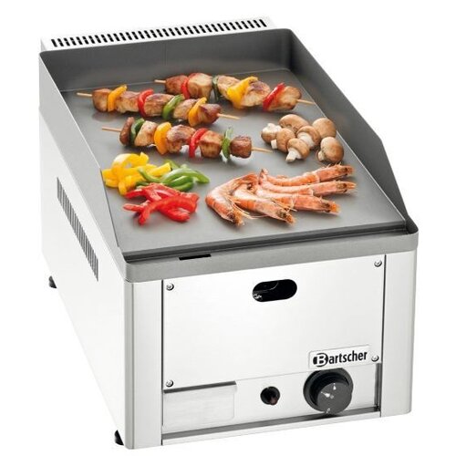 Bartscher Plaque à Snacker Électrique Inox - Plaque Lisse - 4kW - 325x600x310(h)mm