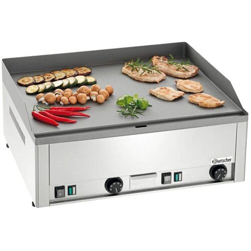 Bartscher Plaque à Snacker Électrique Inox - Plaque Lisse - 6kW - 660x540x295(h)mm