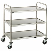 Chariot De Service Inox - 3 Plateaux - 120kg - 920x600x945(h)mm