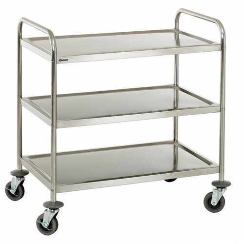 Bartscher Chariot De Service Inox - 3 Plateaux - 120kg - 920x600x945(h)mm