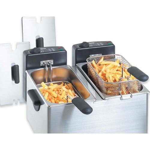 Bartscher Friteuse Électrique Double | 2x 4 Litres | 2x 2,2kW | Paniers Inclus | 400x400x280(h)mm