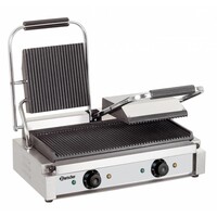 Grill De Contact Électrique Double | Plaques Rainurée | 3600W | 570x370x200(h)mm