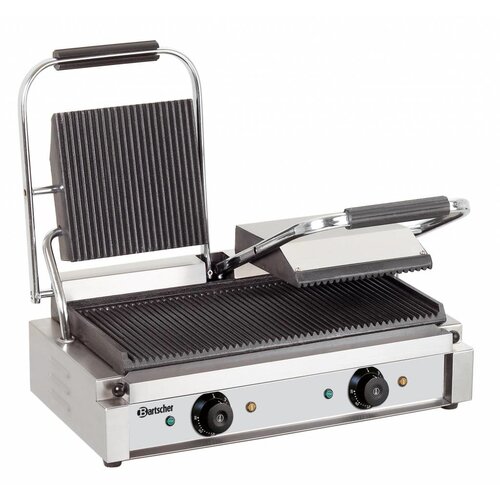 Bartscher Grill De Contact Électrique Double | Plaques Rainurée | 3600W | 570x370x200(h)mm