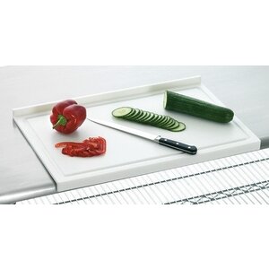 Bartscher Planche à Découper + Bord d'Arrêt - Plastique Blanc - 580x375x45(h)mm