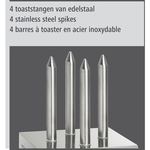 Bartscher Toaster Hot-Dogs à Broches T4 - 190W - 240x280x310(h)mm