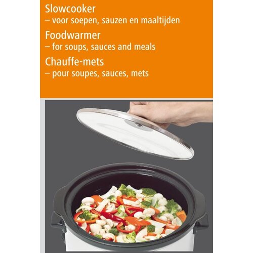 Bartscher Chauffe-Mets Rond - Aluminium - Récipient En Céramique - 5,5L - Ø245-276(h)mm