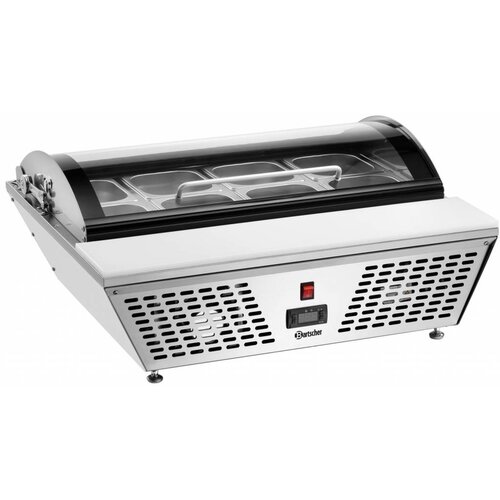 Bartscher Vitrine Réfrigérée + 8 Bacs GN1/6 - 67 Litres - 70W - 765x610x320(h)mm