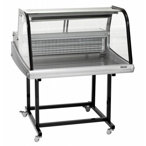 Bartscher Vitrine Réfrigérée + Support Sur Roues - 2x GN1/1 + 2x GN1/4 - 870x890x1090(h)mm