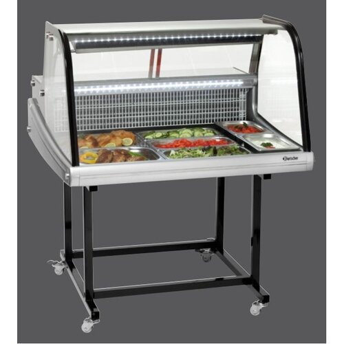 Bartscher Vitrine Réfrigérée + Support Sur Roues - 2x GN1/1 + 2x GN1/4 - 870x890x1090(h)mm