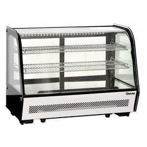 Bartscher Vitrine Réfrigérée Noire | 2 Ventilateurs | Éclairage LED | 160 Litres | 885x575x685(h)mm