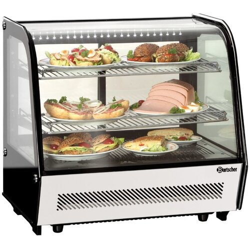Bartscher Vitrine Réfrigérée Noire | 2 Ventilateurs | Éclairage LED | 120 Litres | 710x575x685(h)mm