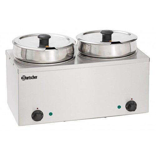 Bartscher Bain Marie à Sauce Inox | 2x 6,5 Litres | 400W | 505x280x320(h)mm