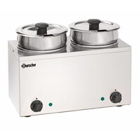 Bain Marie à Sauce Inox | 2x 3,5Litres | 300W | 415x210x320(h)mm