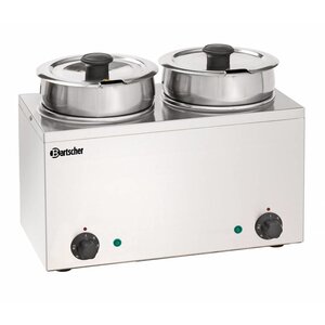 Bartscher Bain Marie à Sauce Inox | 2x 3,5Litres | 300W | 415x210x320(h)mm