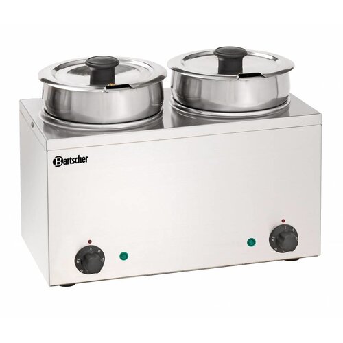 Bartscher Bain Marie à Sauce Inox | 2x 3,5Litres | 300W | 415x210x320(h)mm