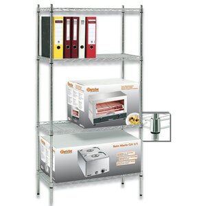 Bartscher Rayonnage Chromé 4 Niveaux | Disponibles en 2 Tailles