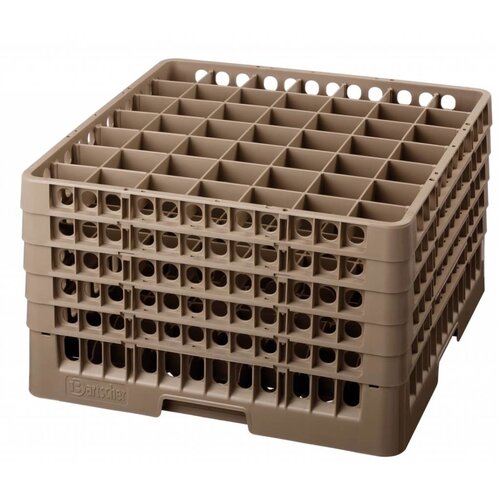 Bartscher Casier de Lavage à Verres | 49 Cases | Max. Ø62/285(h)mm | 50x50cm