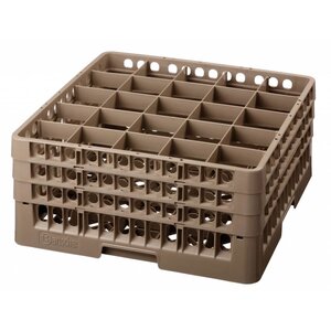 Bartscher Casier de Lavage à Verres | 25 Cases | Max.Ø89/266(h)mm | 50x50cm