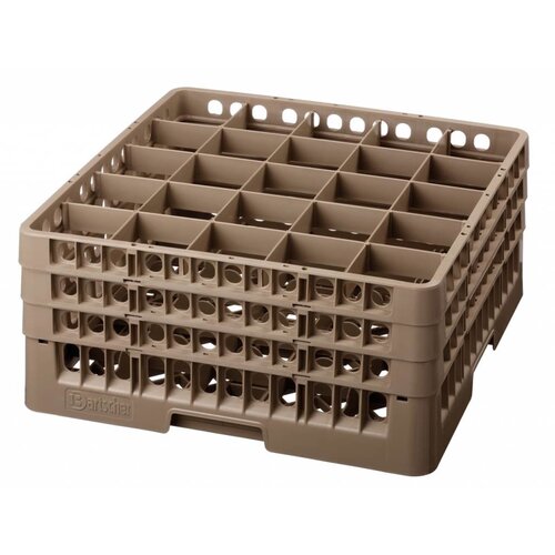 Bartscher Casier de Lavage à Verres | 25 Cases | Max.Ø89/266(h)mm | 50x50cm