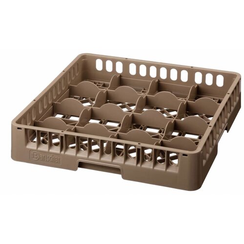 Bartscher Casier de Lavage à Verres | 16 Cases | Max. Ø111/123(h)mm | 50x50cm