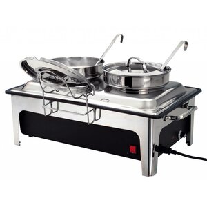 Bartscher Soupière Inox | 2x 4 Litres | Récipient Pour l'Eau Noire | 636x357x460(h)mm
