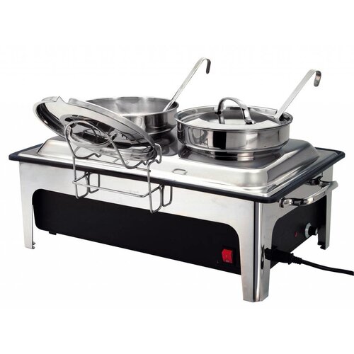 Bartscher Soupière Inox | 2x 4 Litres | Récipient Pour l'Eau Noire | 636x357x460(h)mm