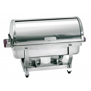 Bartscher Chafing Dish GN 1/1 Inox - Couvercle Coulissante - Poignées En Imitation Bois - 620x350x430(h)mm