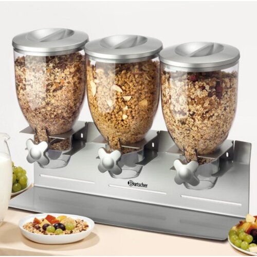 Bartscher Distributeur de Céréales Double | Plastique | 3x 3,5 Litres | 540x170x395(h)mm Bartscher Distributeur de Céréales Double | Plastique | 3x 3,5 Litres | 540x170x395(h)mm