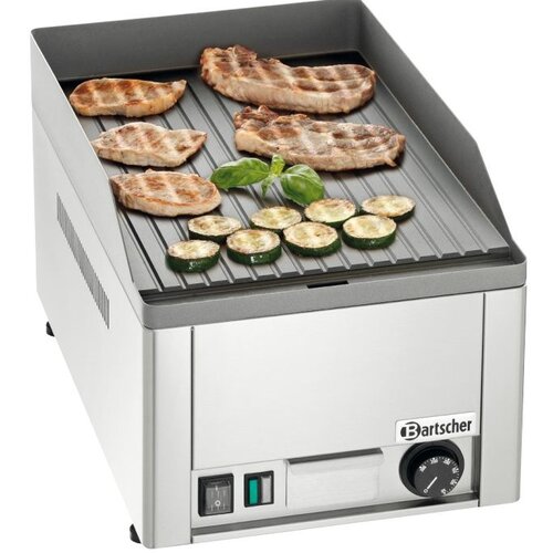 Bartscher Plaque à Snacker Électrique - Rainurée - 3kW - 325x535x297-310(h)mm