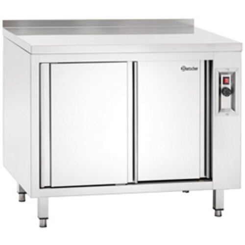 Bartscher Armoire Chauffante INOX | Portes Coulissantes | Rébord | 2kW | 1000x700x850-900(h)mm