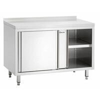 Meuble Inox Avec Portes Coulissantes + Rebord De 40mm - 2000x700x850-900(h)mm