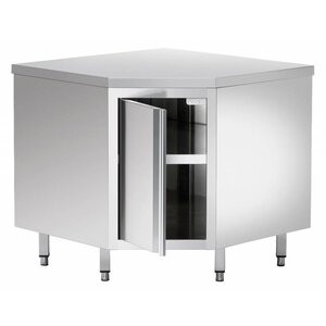 Bartscher Armoire D'Angle Inox - Étagère Intermédiaire | Ajustable | 1000x1000x850-900(h)mm
